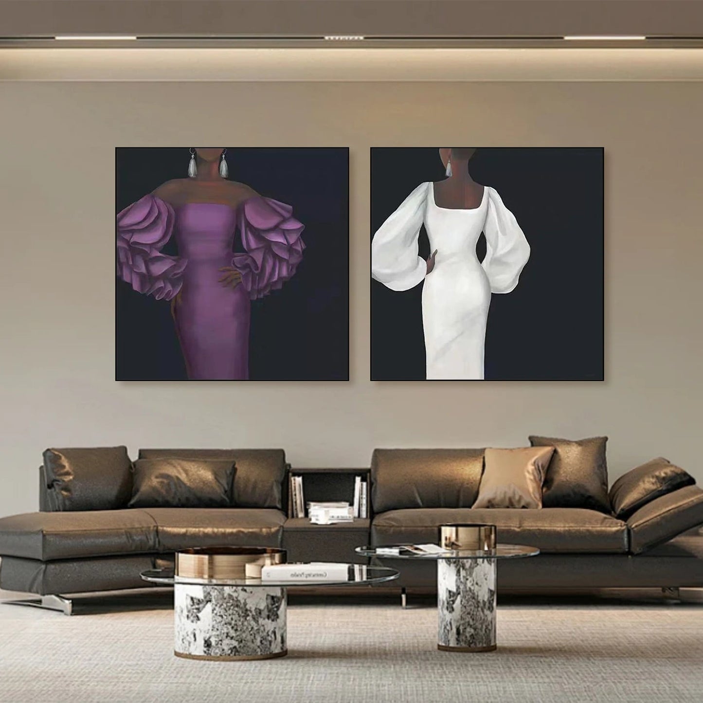 Abstract Portrait Wall Art Set of 2 #AP065