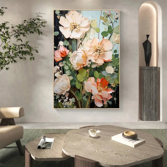 Colorful Flower & Tree Abstract Textured Wall Art #ML083